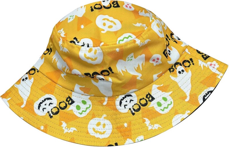 YFBXHSN Cartoon Pumpkin Halloween Bucket Hat Pumpkin Hat Ghost Cap Outdoor for Men Women Beach, Golf, Fishing Hat - Image 2